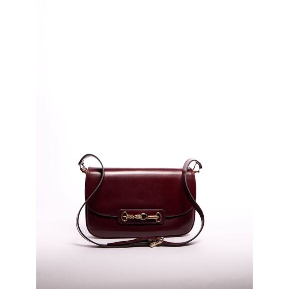 Celine Burgundy Logo Crossbody Bag - Picture 1 of 12